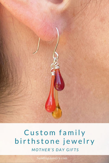 Custom jewelry with your family's birthstones makes the perfect Mother's Day gift
