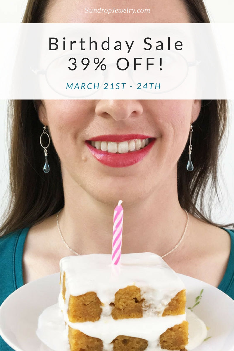 Birthday sale - 39% off storewide at Sundrop Jewelry