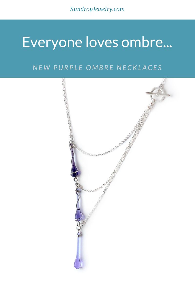 Everyone loves purple ombre - glass necklaces with an ombre gradient by Sundrop Jewelry