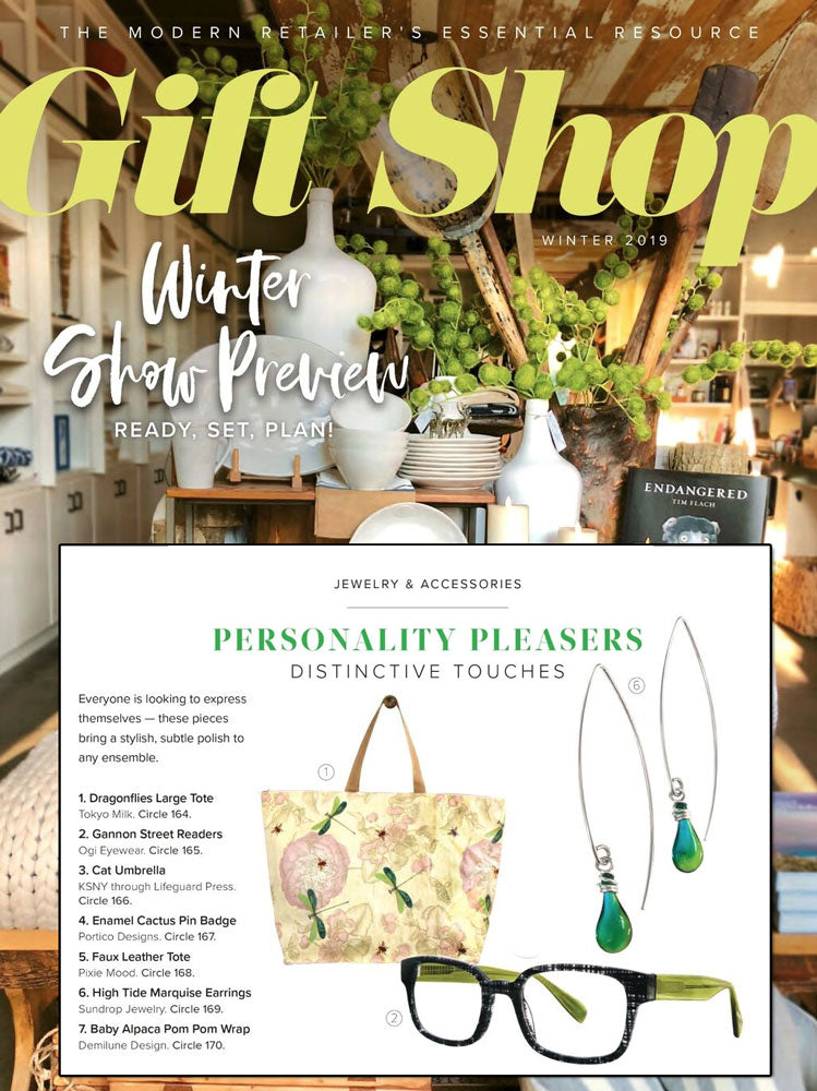 Gift Shop Magazine - Sundrop Jewelry Marquise Earrings in blue-green