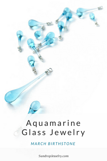 March gemstone - aquamarine fun facts and pale blue drop earrings