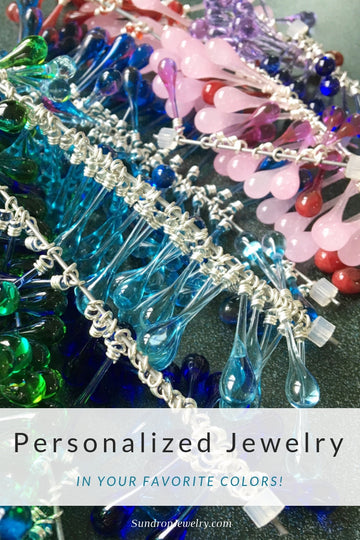 Personalized jewelry in your favorite colors of sun-melted glass