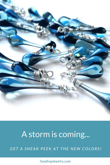 A stormy new color of glass with swirling blues and black is headed this way!