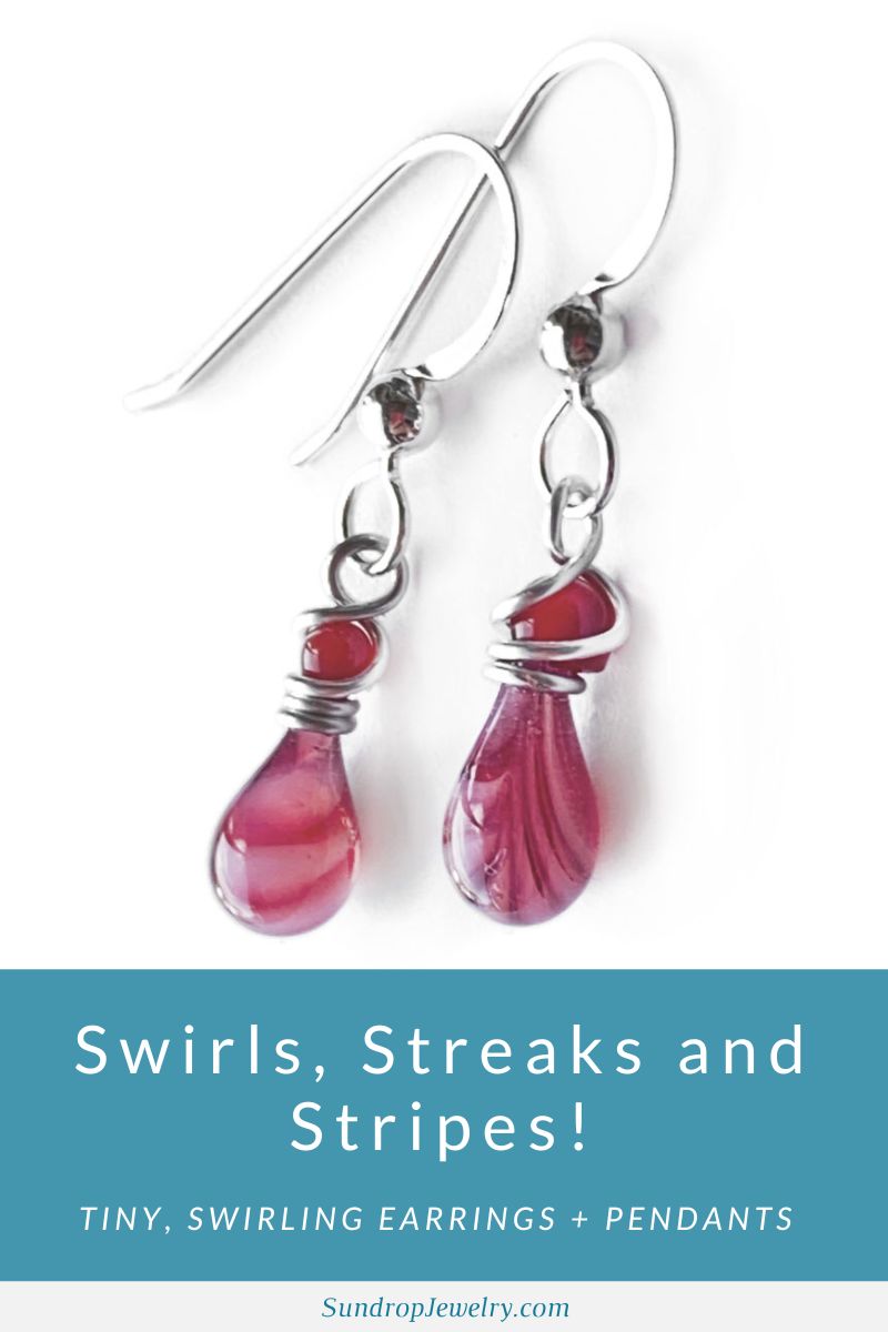 Tiny swirling earrings have arrived - with matching pendants!