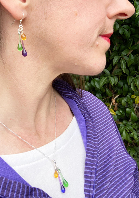 Trio Earrings - Mardi Gras #1