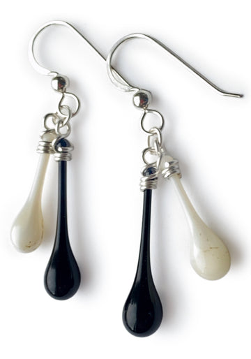 Black and Ivory Duet Earrings
