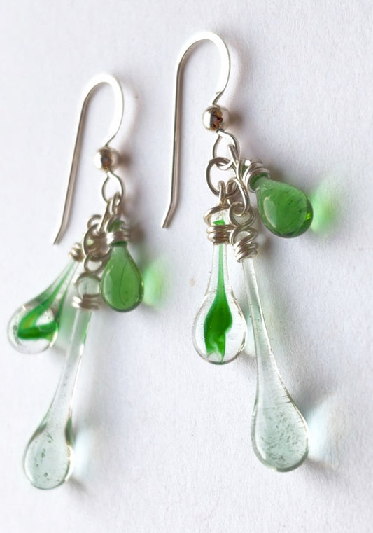 Trio Earrings, Green Tornado - Sundrop Jewelry
