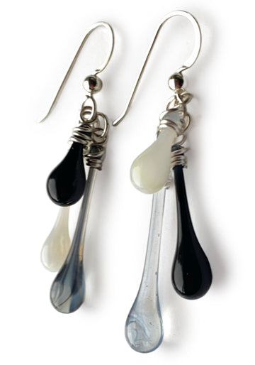 Mixed Moonlit Smoke Trio Earrings