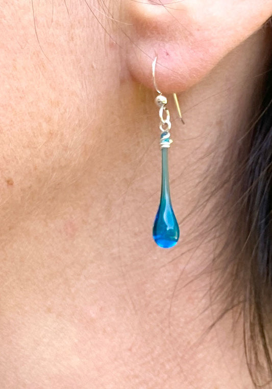 Solaris Glass Teardrop Earrings