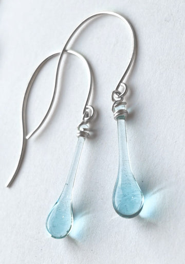 Handmade Hook Earrings, Water