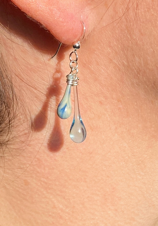 Storm Duet Earrings, pale blue #2 - Sundrop Jewelry