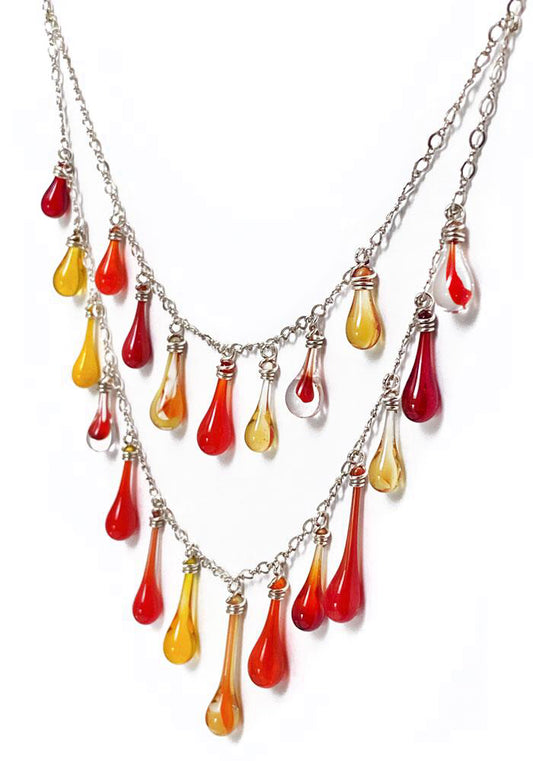 Firelight Waterfall Necklace