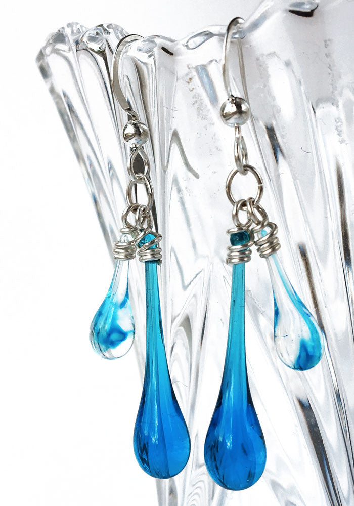 Duet Earrings - glass Earrings by Sundrop Jewelry