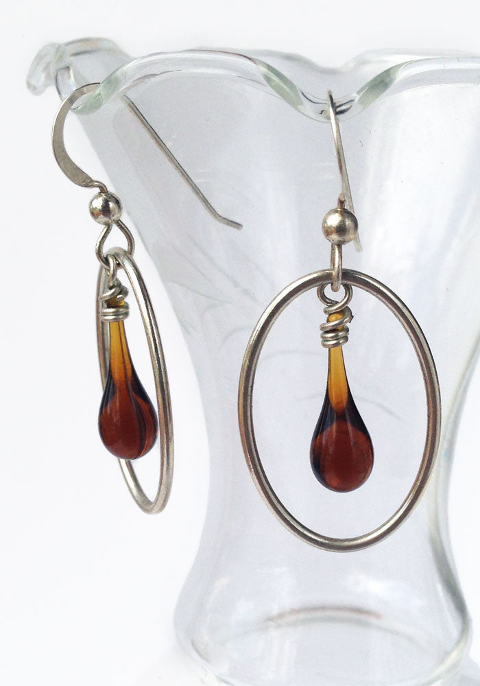 Bottle Brown Cameo Earrings - Sundrop Jewelry