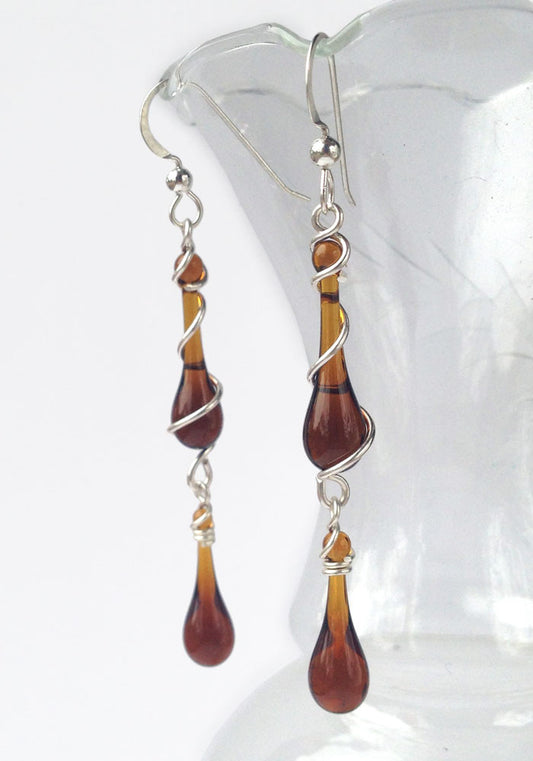 Bottle Brown Gemini Earrings