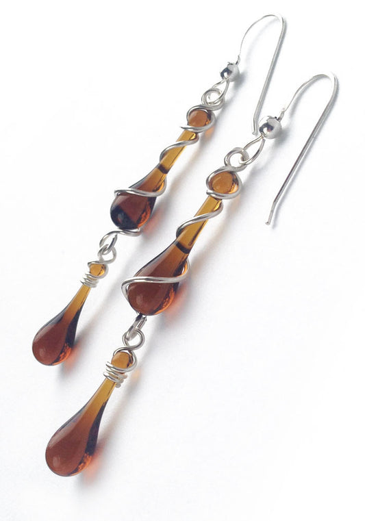 Bottle Brown Gemini Earrings