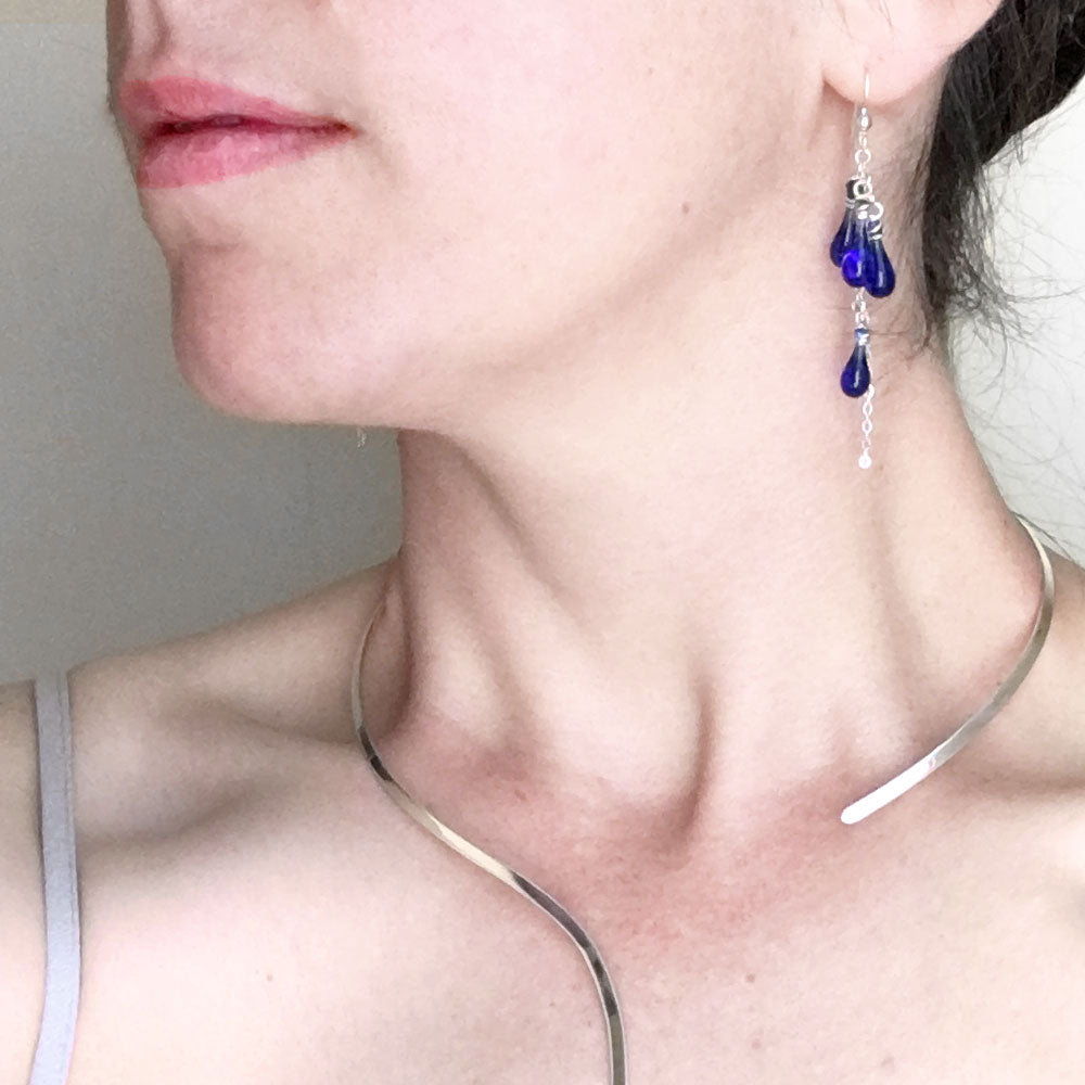 Cobalt Collina Earrings - glass Jewelry by Sundrop Jewelry