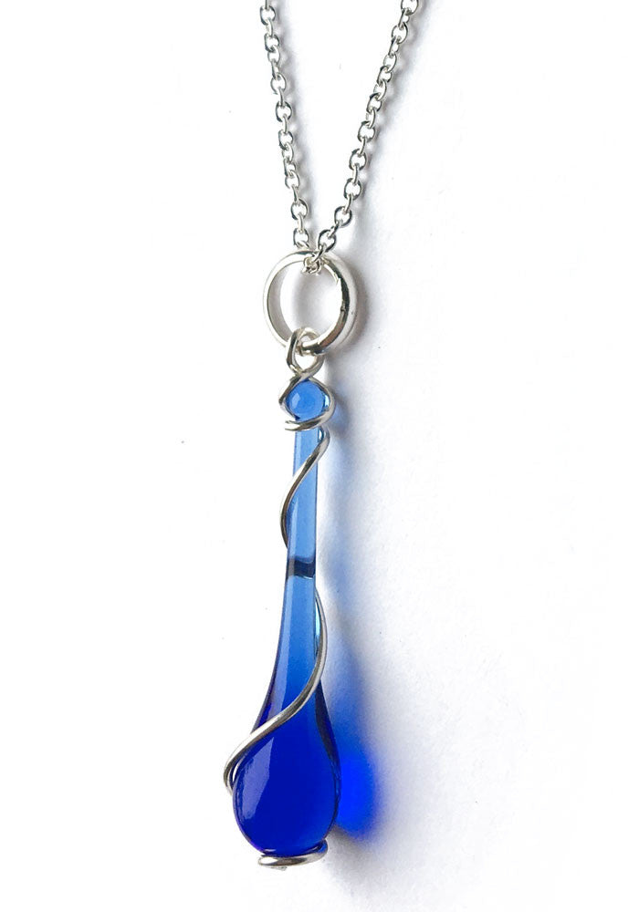 Lyra Pendant Necklace - glass Necklace by Sundrop Jewelry