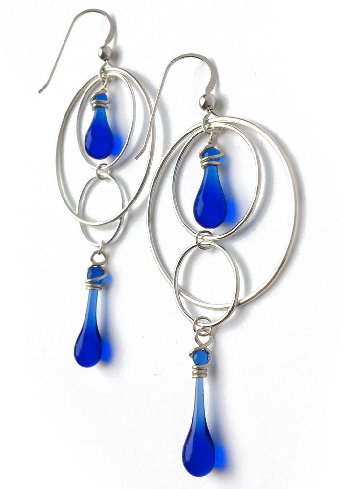 Orbital Motion Earrings, large - glass Earrings by Sundrop Jewelry