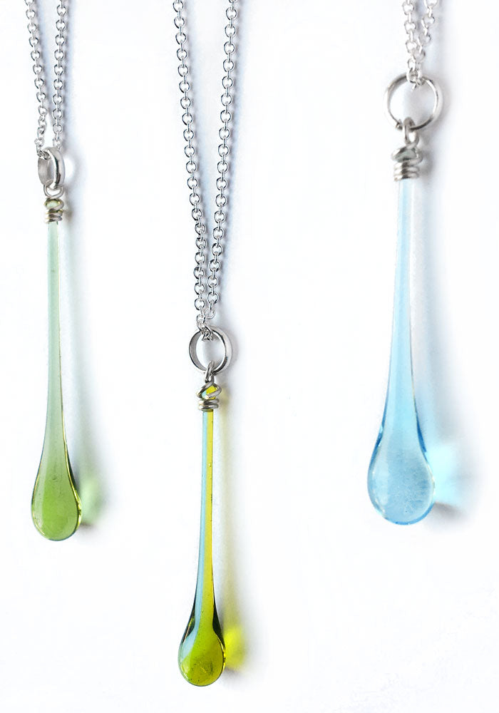 Extra-Long Kelly Green Pendant - glass Jewelry by Sundrop Jewelry