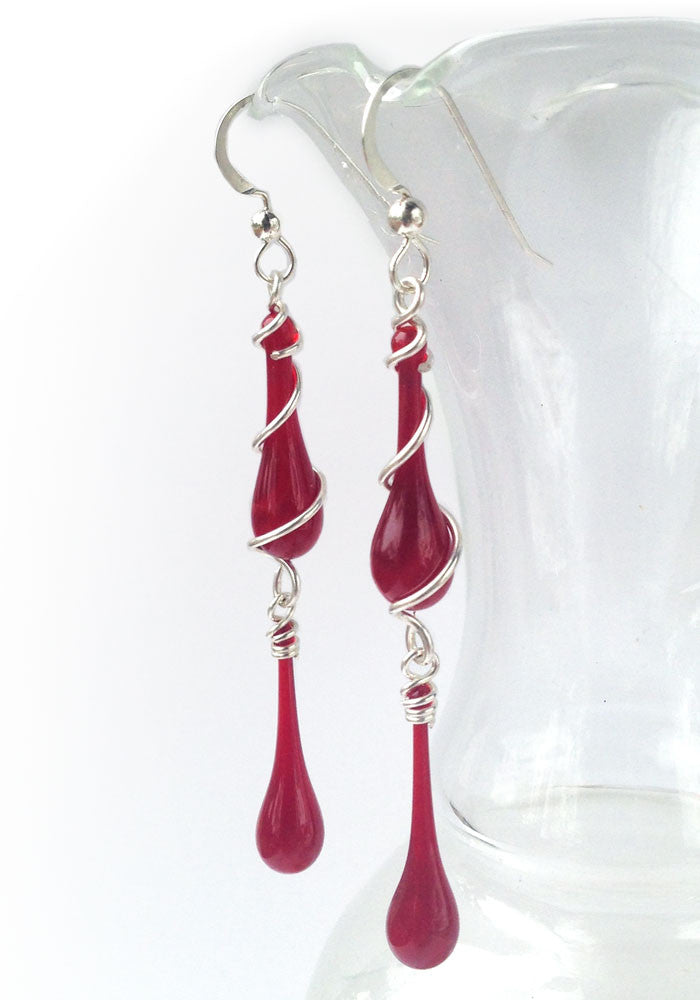 Gemini Earrings - glass Jewelry by Sundrop Jewelry