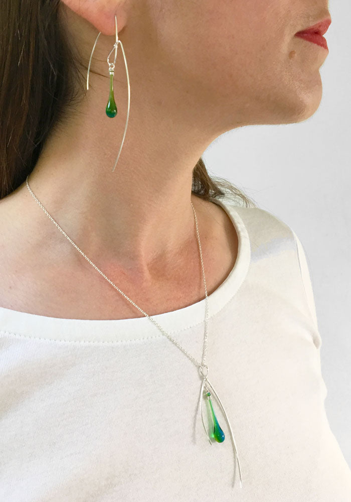 Mountain Earrings, large - glass Earrings by Sundrop Jewelry