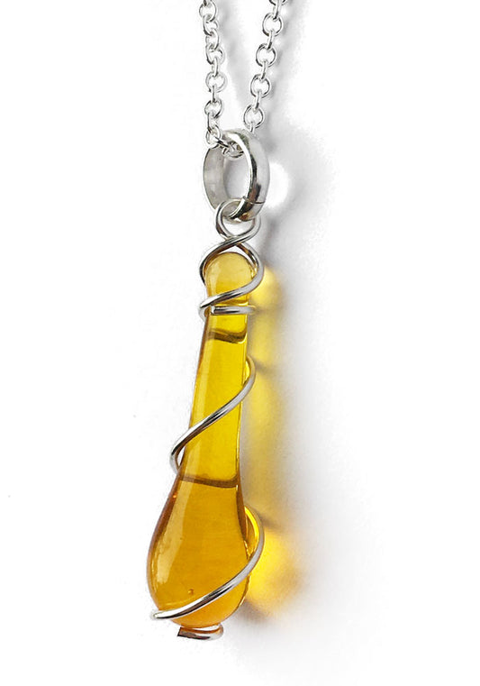 Honey Lyra Pendant Necklace