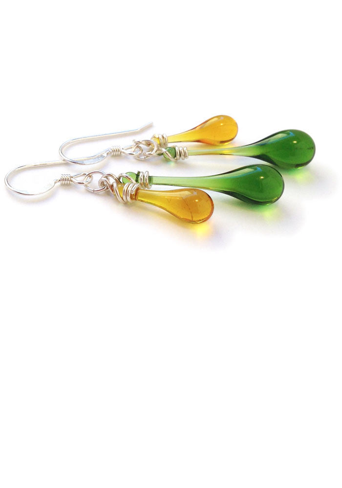 Duet Earrings - glass Earrings by Sundrop Jewelry