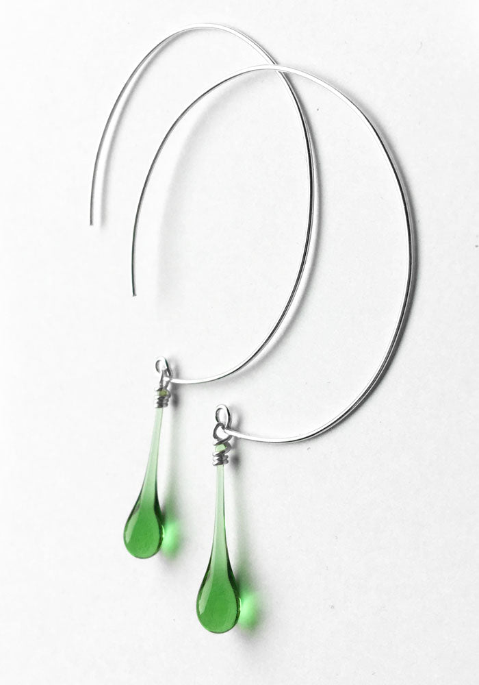 Circle Earrings, large - glass Earrings by Sundrop Jewelry