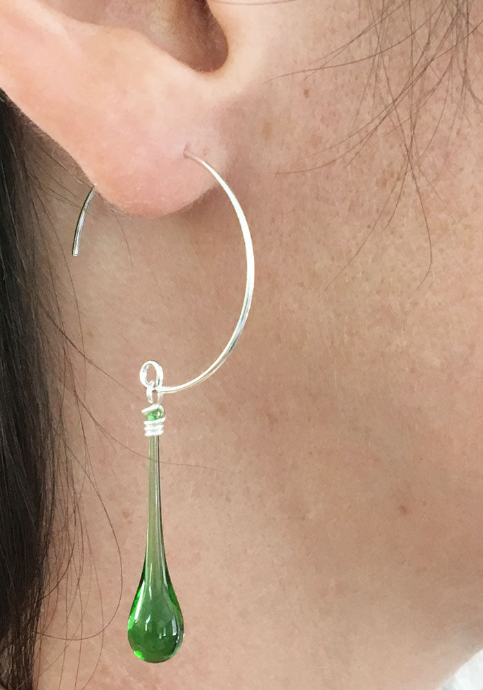 Circle Earrings, medium - glass Earrings by Sundrop Jewelry