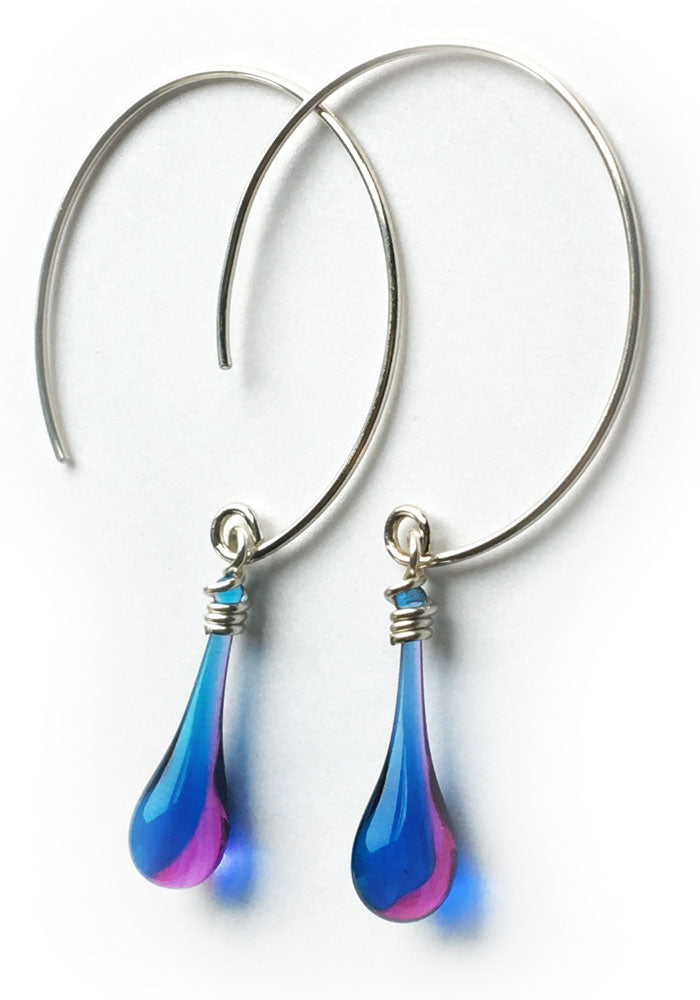 Circle Earrings, medium - glass Earrings by Sundrop Jewelry