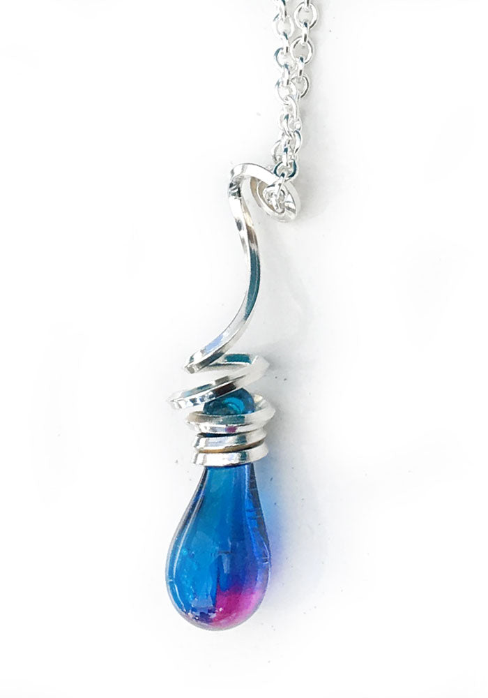 Tendrils Pendant, Short - glass Necklace by Sundrop Jewelry