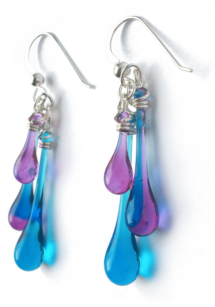 Trio Earrings - glass Earrings by Sundrop Jewelry