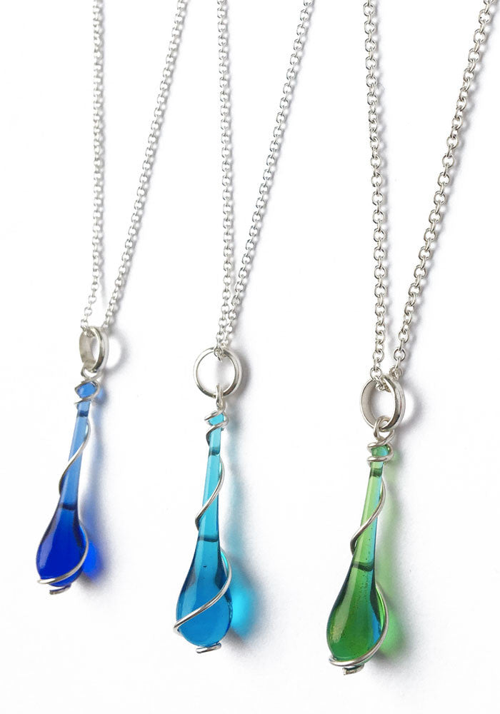Lyra Pendant Necklace - glass Necklace by Sundrop Jewelry