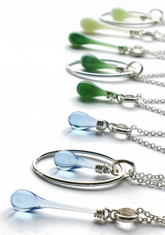 Fiddlehead Demi Pendant - glass Necklace by Sundrop Jewelry