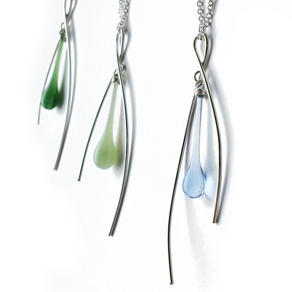 Dew Drop Inner Spark Pendant - glass Necklace by Sundrop Jewelry