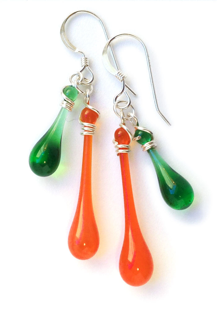 Duet Earrings - glass Earrings by Sundrop Jewelry