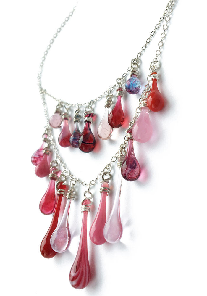 Pinks and Purples Waterfall Necklace - Sundrop Jewelry