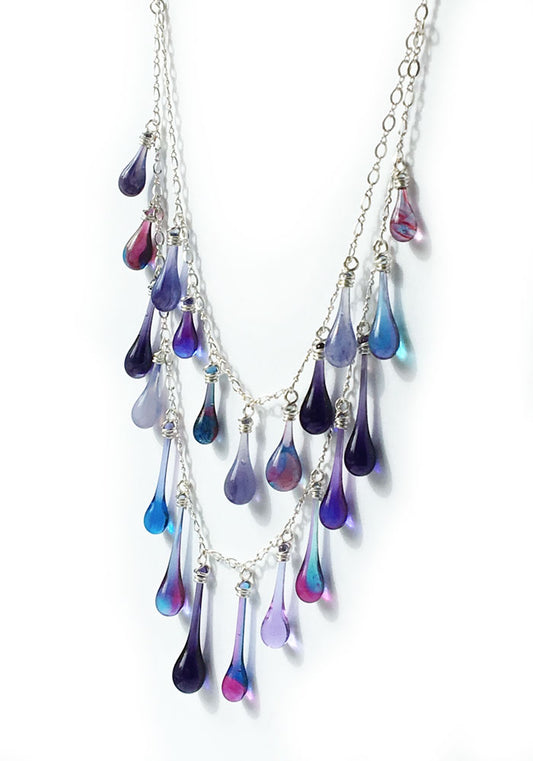 Purple Waterfall Necklace