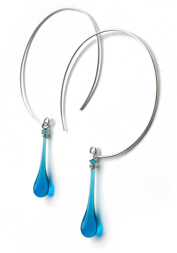 Circle Earrings, large - glass Earrings by Sundrop Jewelry