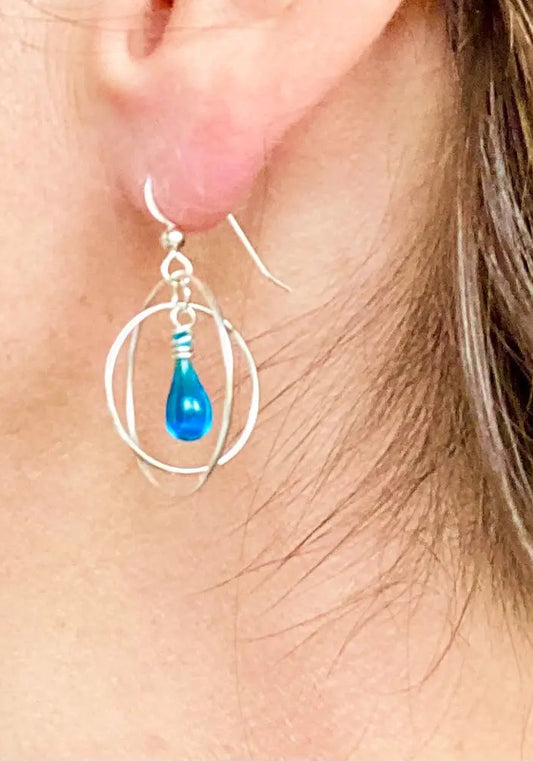Sparkling Lime Gyroscope Earrings