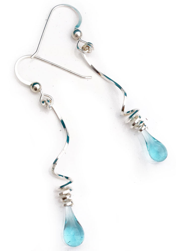 Tendrils Earrings, Long - glass Earrings by Sundrop Jewelry